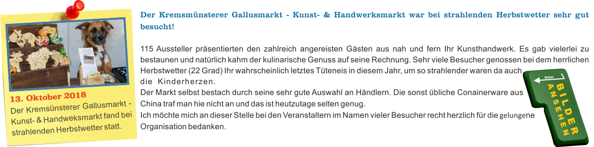 2018.10.13 - Gallusmarkt - Kunst- & Handwerksmarkt ? Kremsmünster 