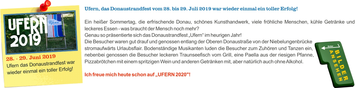 UFERN 2019 - das Donaustrandfest entlang der Donau