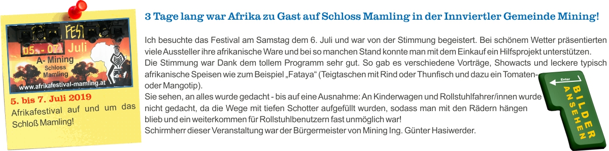 O Fotomagazin  /  Afrikafestival Schloss Mamling 2019