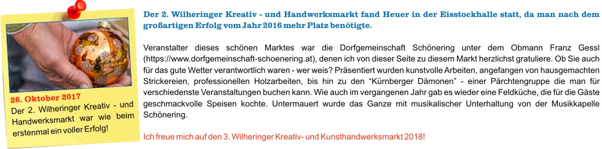 2. Wilheringer Kreativ- und Kunsthandwerkstag